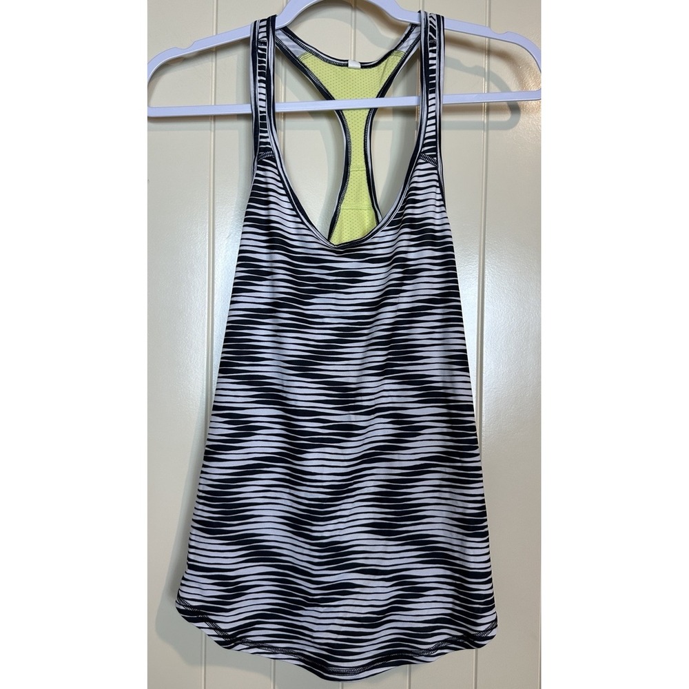 Sports Activewear black white sleeveless tank top shirt stretch, sz S, GUC